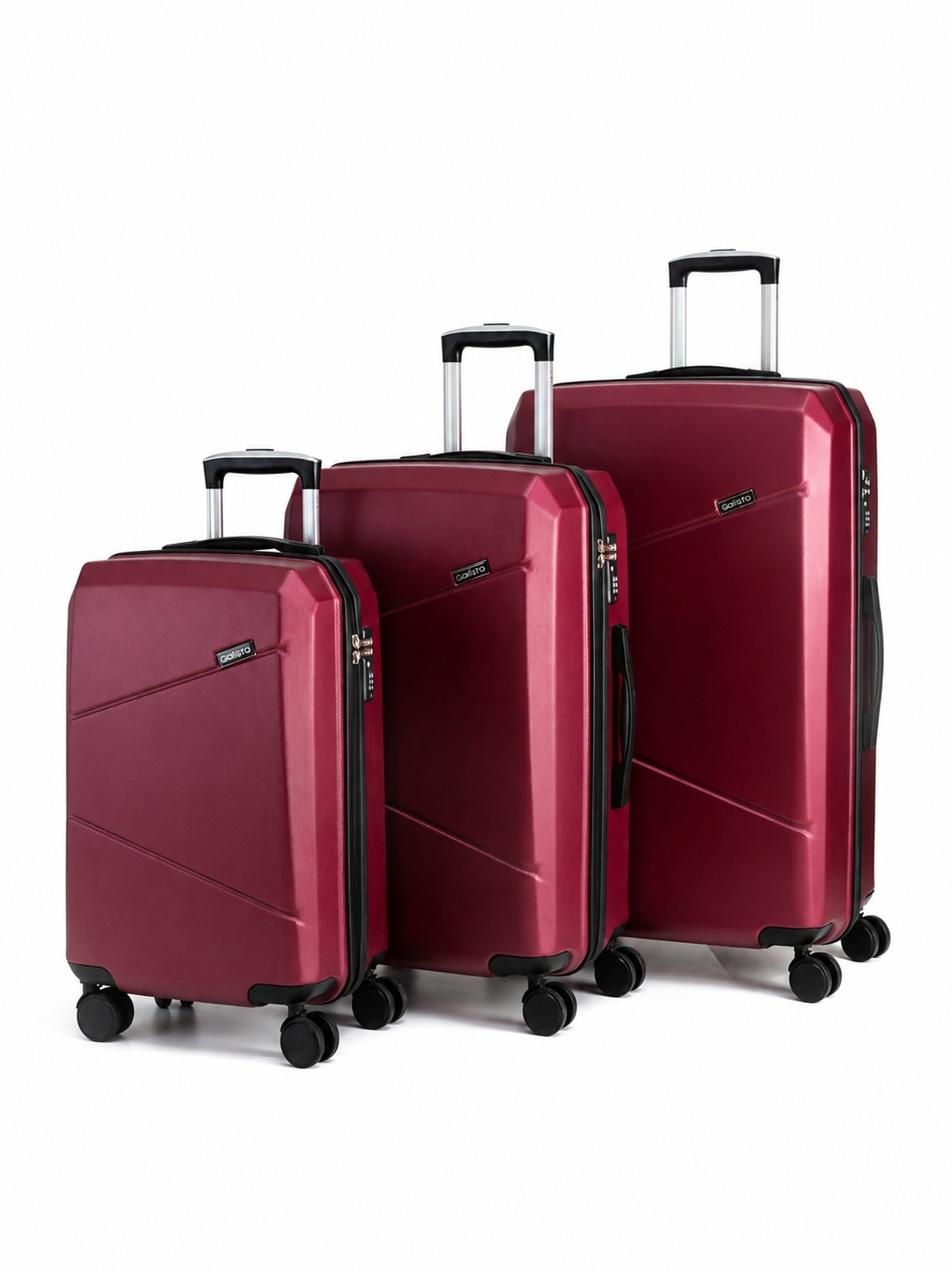 Axis collection — wine red ABS luggage set.